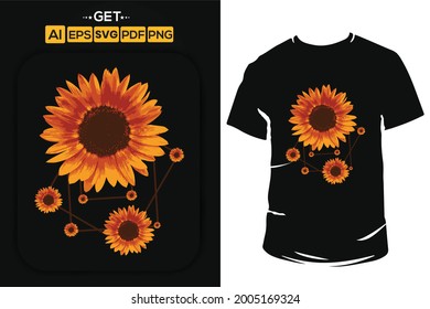 sunflower vector t shirt design. 