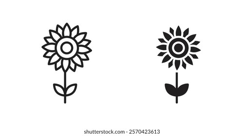 Sunflower vector web icons set