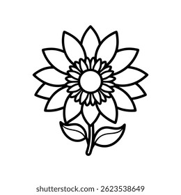Sunflower Vectore icon on white background
