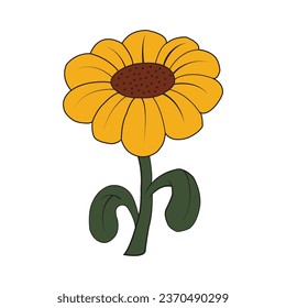 Sunflower Vectors and Illustrations - vector bright yellow sunflower design - sunflower art