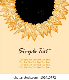 Sunflower vertical text banner. Background for holidays, sewing, arts, crafts, cards, scrapbooks, covers