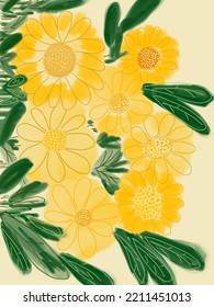 Sunflower in watercolors vector for phone case, logo, pillow case, fabric print, wallpaper, social media post, doodle, covers, book covers, wall decor, templates