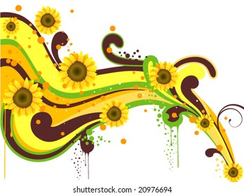 Sunflower Wave  - Vector