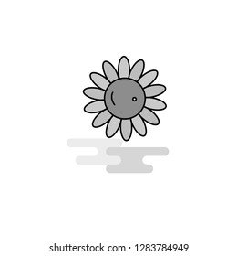 Sunflower Web Icon. Flat Line Filled Gray Icon Vector