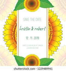 Sunflower Wedding Fresh Color With Vector