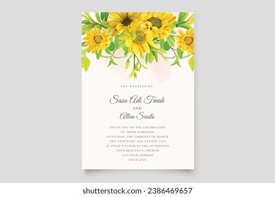 sunflower wedding invitation card design