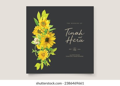 sunflower wedding invitation card design