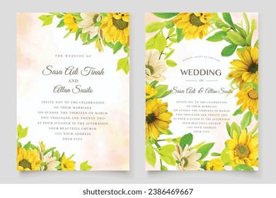 sunflower wedding invitation card design