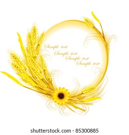 sunflower with wheat decoration