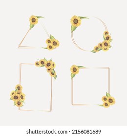 Sunflower Wreath Set Eps Format