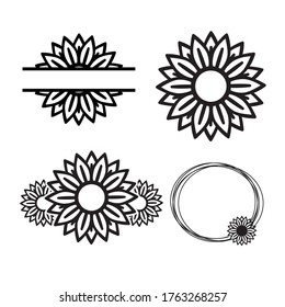 sunflower wreath vector style illustration design on white background eps.10