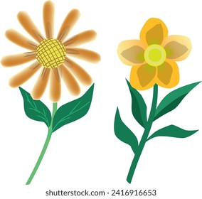 Sunflower and yellow flower graphics
