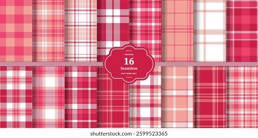 Sunflower Yellow Seamless Tartan with Deep Cardinal accents Textile Design Set of 16
