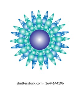 sunflowers abstract. with shiny green and purple colors. fit for logo or symbol