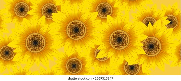 sunflowers background floral seamless pattern design wallpaper, gift wrap paper and fashion, textile print