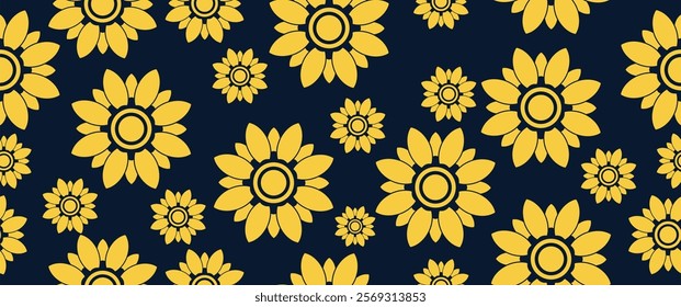 sunflowers background floral seamless pattern design wallpaper, gift wrap paper and fashion, textile print