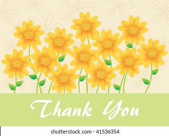 sunflowers background with thank you text