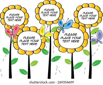 sunflowers and butterflies border 