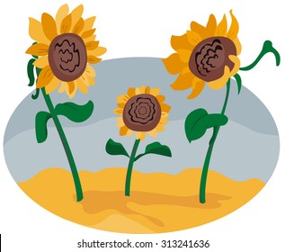 sunflowers cartoon