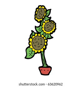 Cartoon mit Sonnenblumen