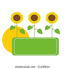 Sunflowers frame design. Vector illustration.