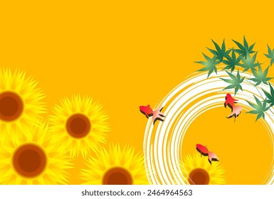 sunflowers goldfish hot weather background