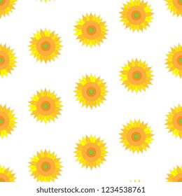 sunflowers on white background seamless pattern. vector illustration easy to edit and customize. eps10