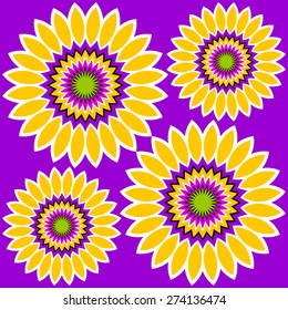 Sunflowers (optical expansion illusion)