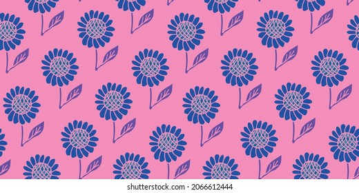 sunflowers pattern. fluorescent flower. neon sunflowers seamless pattern.abstract sunflowers. sunflowers stylized print or pattern for fabric, cover, textile, cards, banners