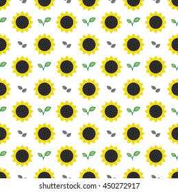 sunflowers pattern, seamless texture background