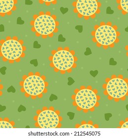 Sunflowers seamless pattern