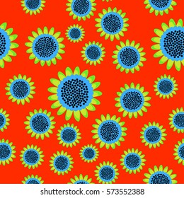 sunflowers seamless pattern for textile