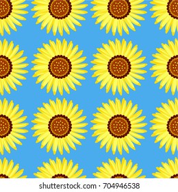 sunflowers seamless pattern for textile