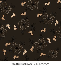sunflowers texture seamless pattern. Vector format perfect for wallpaper, fabric, linens, stationery