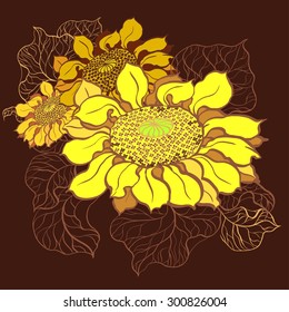 sunflowers vector