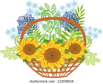 Sunflowers vector illustration