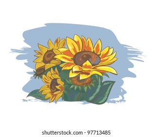 Sunflowers vector illustration