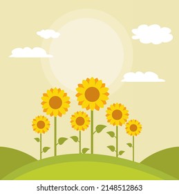 Sunflowers vector illustration design art