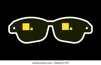 Sunglasess summer sticker, design element. Vector illustation