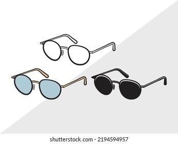 Ilustración de vectores impresos de Sunglass Clipart SVG