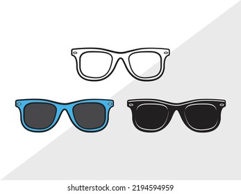 Sunglass Clipart SVG Printable Vector Illustration