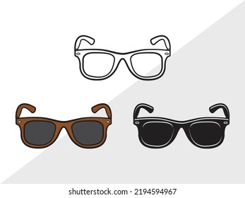 Sunglass Clipart SVG Printable Vector Illustration