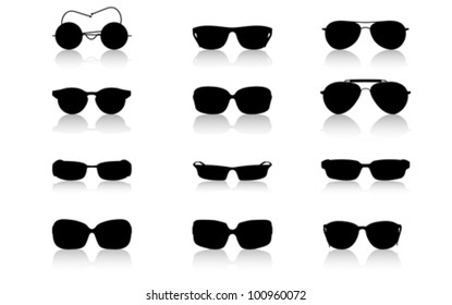 Sunglass frame set isolated on white, vector
