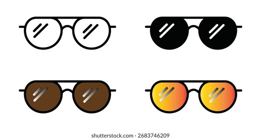 Conjunto de iconos de Sunglass. Icono de Vector. Ilustración