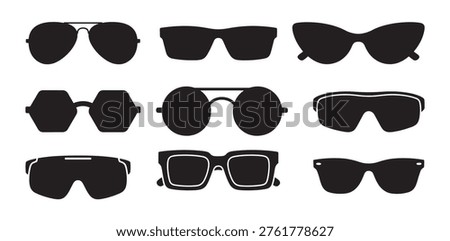 Sunglass icon, summer sunglasses vector illustration set