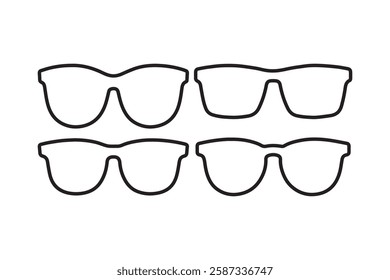 sunglass icon vector silhouette isolated in white background