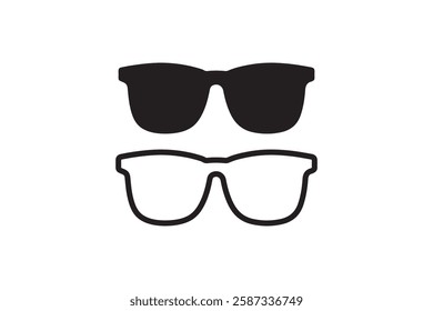 sunglass icon vector silhouette isolated in white background