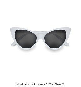 Sunglass isolated on a white background. Realistic icon white sunglasses. Vector illustration 3D. Design element.