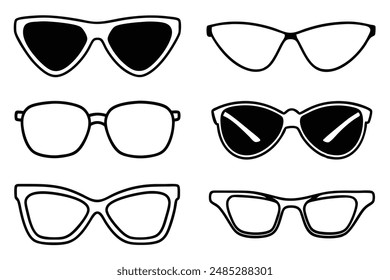 Sunglass Line Art Elegant Minimalist Eyewear Illustration Design