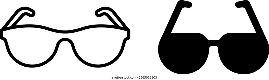 "Sunglass Line Icons: Stylish Vector Set for Fashion and Accessories Designs"